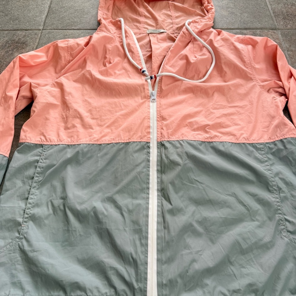 Meaveor Peach and Gray Colorblock Light Weight Rain Windbreaker Jacket Size M - Picture 3 of 8